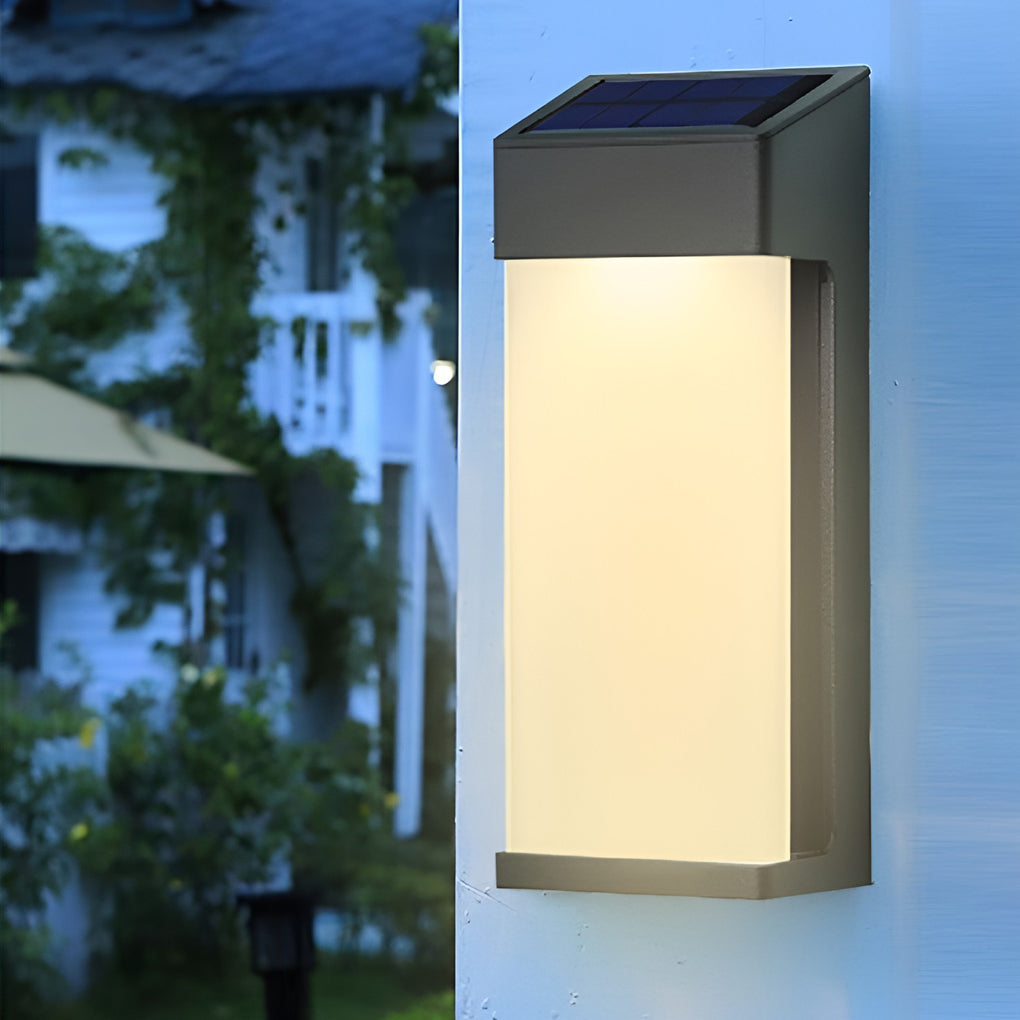Solar wall lamp black IP44 waterproof warm white LED outdoor 2 pack