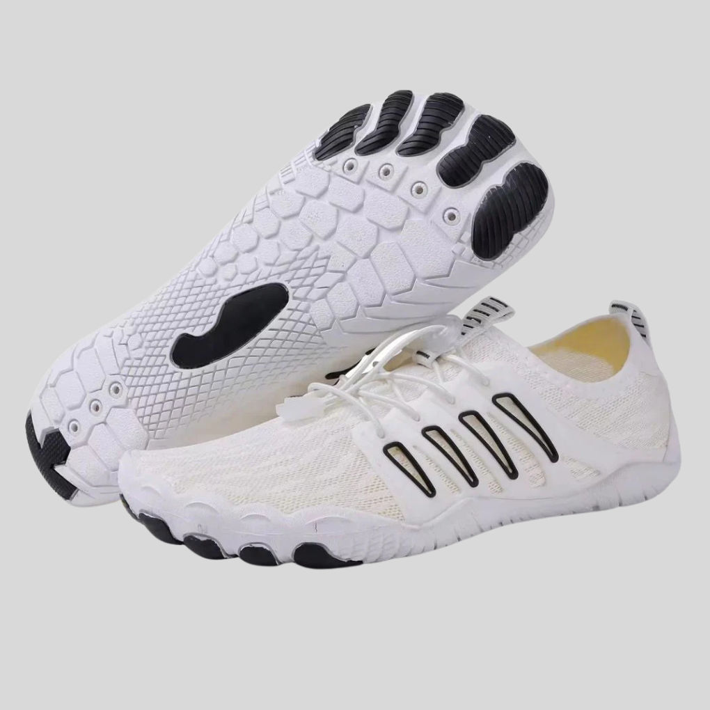 Barefoot minimalist shoes with wide toe box and zero-drop flexible sole