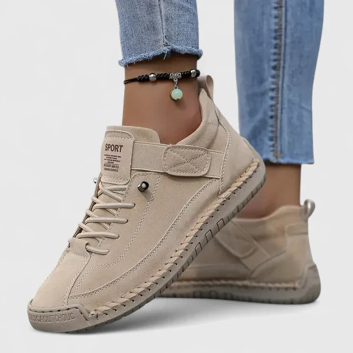 Women supportive comfort sneakers structured cushioned silhouette