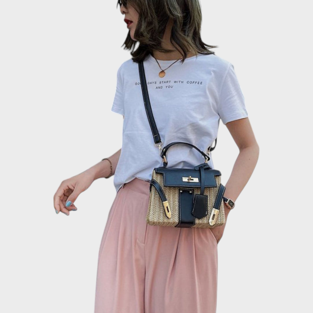 Women's structured top handle handbag, compact 20x20x14cm, available in coffee, black and yellow