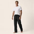 Men's linen trousers straight cut lightweight summer casual