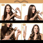 2-in-1 hair styler ceramic straightener and curling iron with auto-off