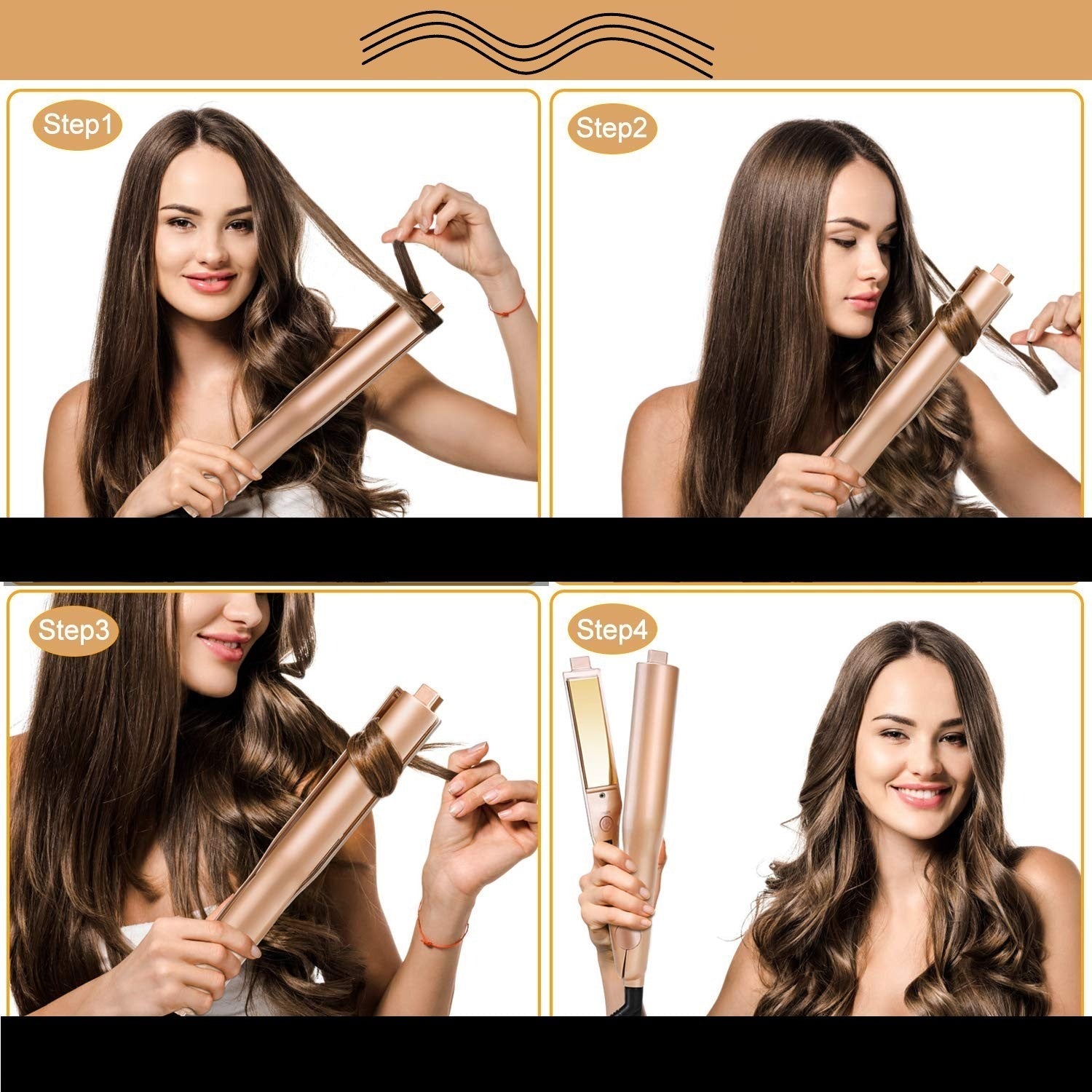2-in-1 hair styler ceramic straightener and curling iron with auto-off
