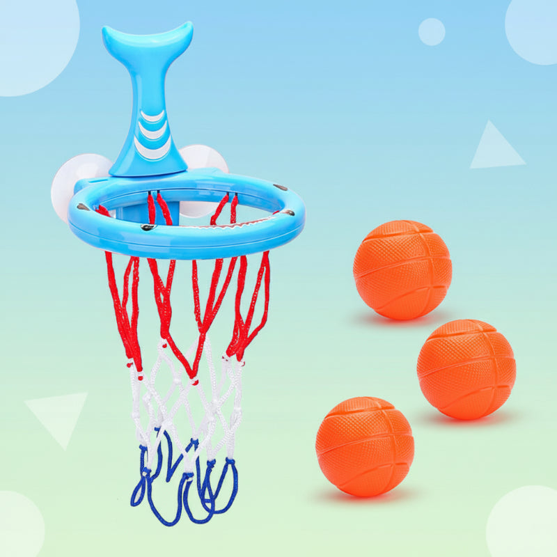 Bath basketball set with suction cup hoops and mini balls for kids