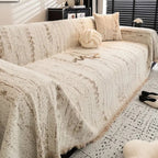 Chenille sofa cover full coverage furniture protector soft plush fabric