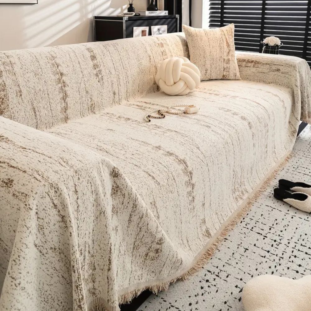 Chenille sofa cover full coverage furniture protector soft plush fabric