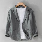 Men's linen blazer relaxed fit, breathable summer jacket