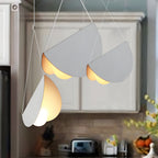 Minimalist white half-moon pendant lamp, 1/3/6-light crescent ceiling light