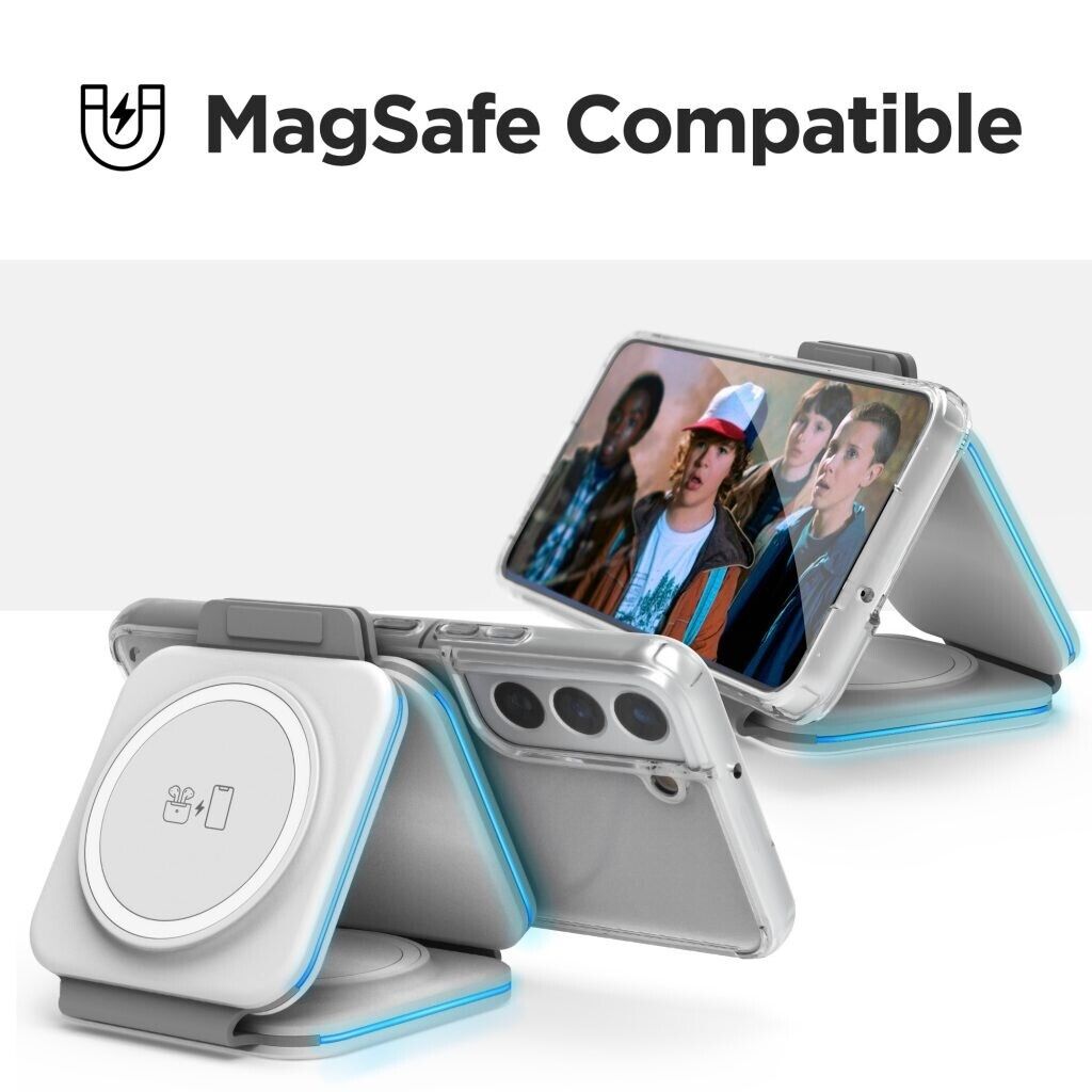 3-in-1 travel charger wireless Qi foldable compact dual USB