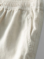 Men's linen shirt and pants set, breathable summer two-piece outfit in navy, white and black