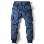 Men cargo joggers tapered fit with utility pockets and elastic drawstring waist