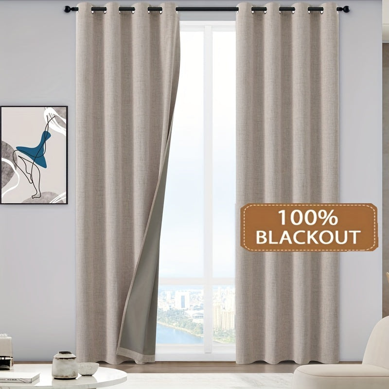 Blackout curtains thermal insulated energy efficient ring top bedroom living room