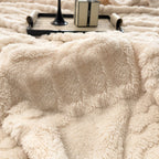 Taffeta blanket all-season lightweight beige polyester single layer soft bedspread