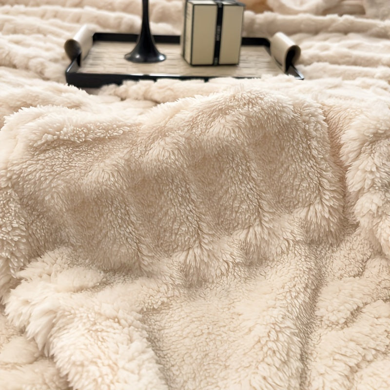 Taffeta blanket all-season lightweight beige polyester single layer soft bedspread