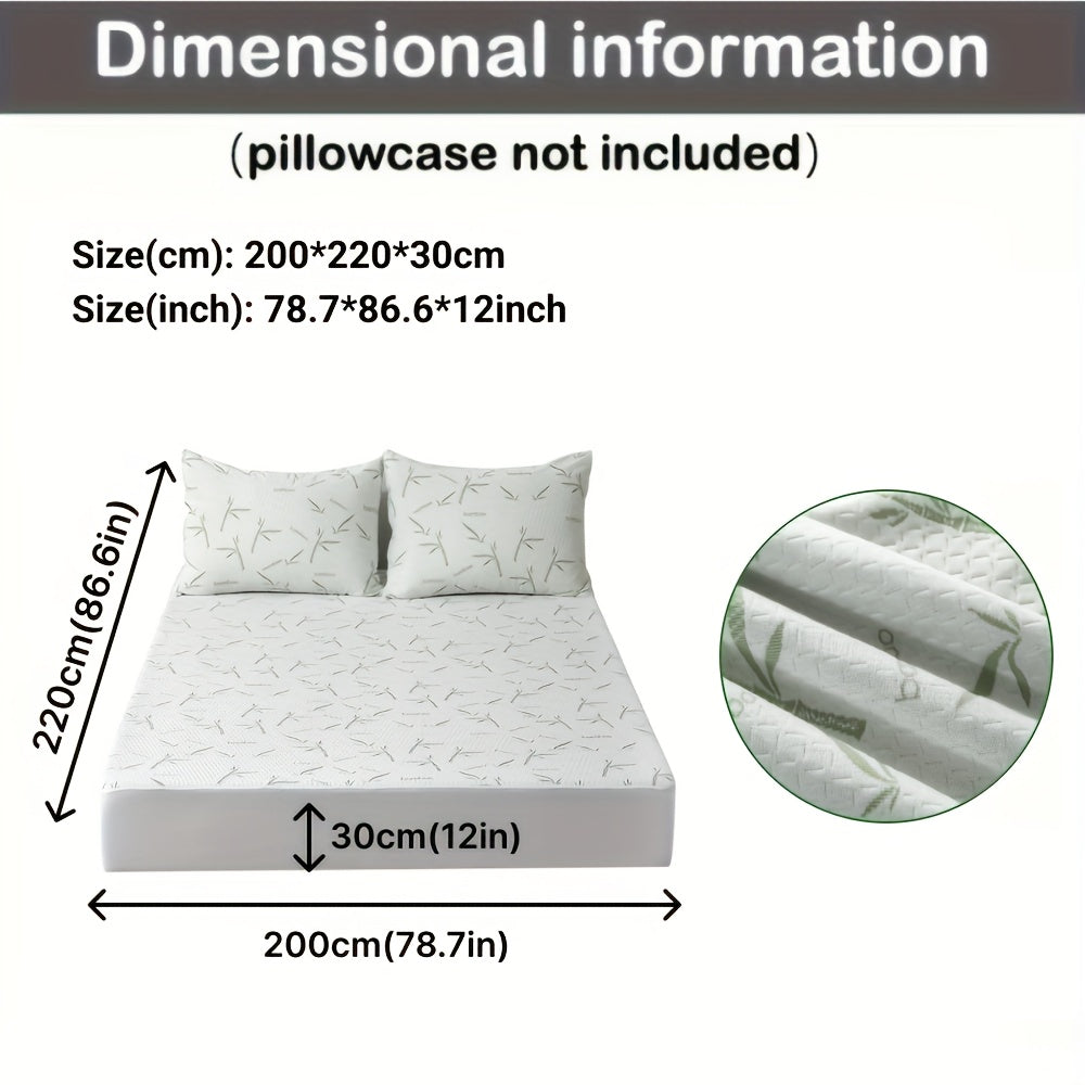 Bamboo mattress protector with cooling 3D air layer and breathable surface