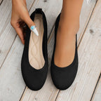Women breathable knit non-slip sneakers lightweight slip-on casual shoes