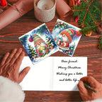 Diamond painting Christmas cards DIY set 12pcs with Santa designs and envelopes