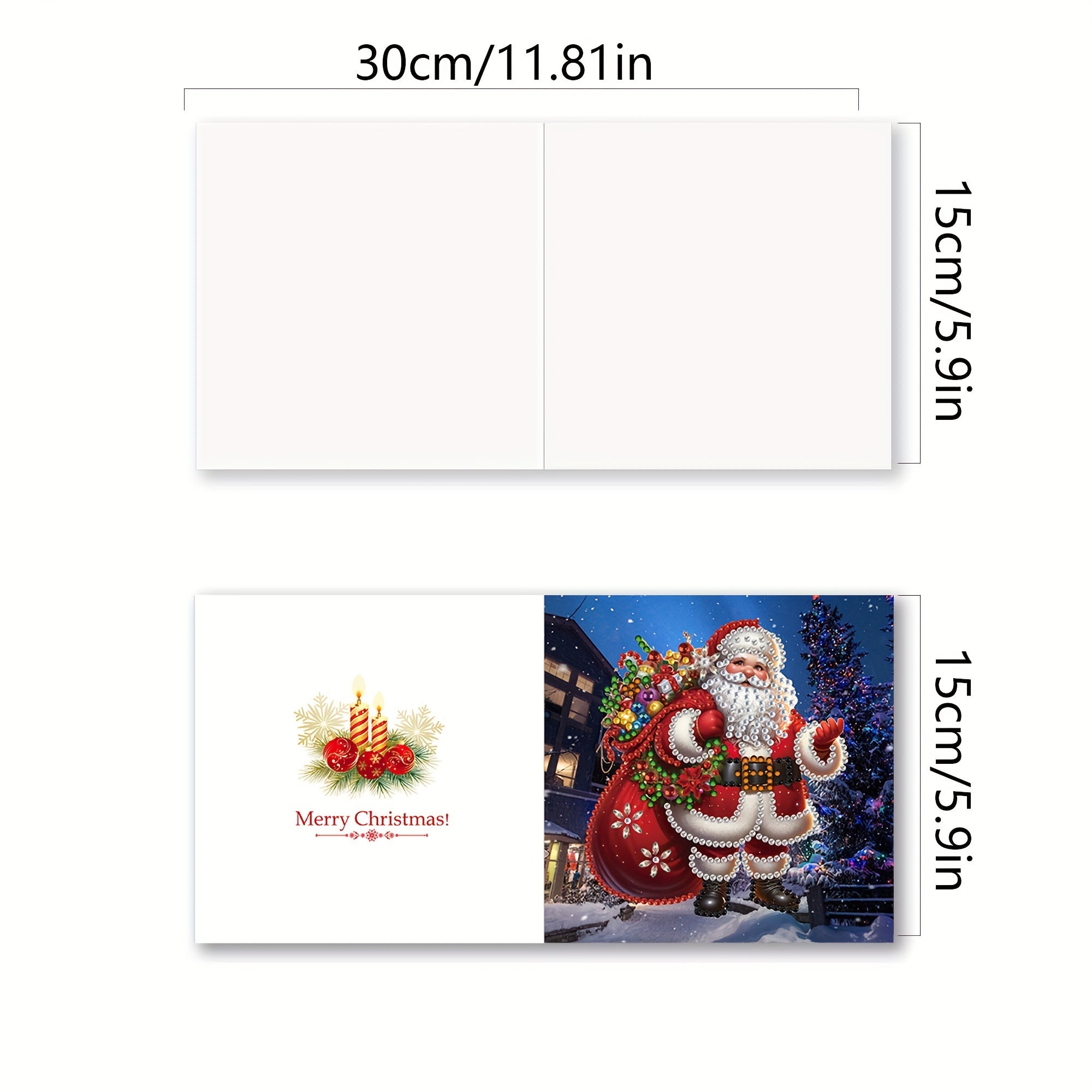 Diamond painting Christmas cards Santa Claus 12pcs colorful kit