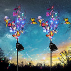 Solar butterfly lights outdoor garden decor, IP65 waterproof, 56 LED warm and colorful