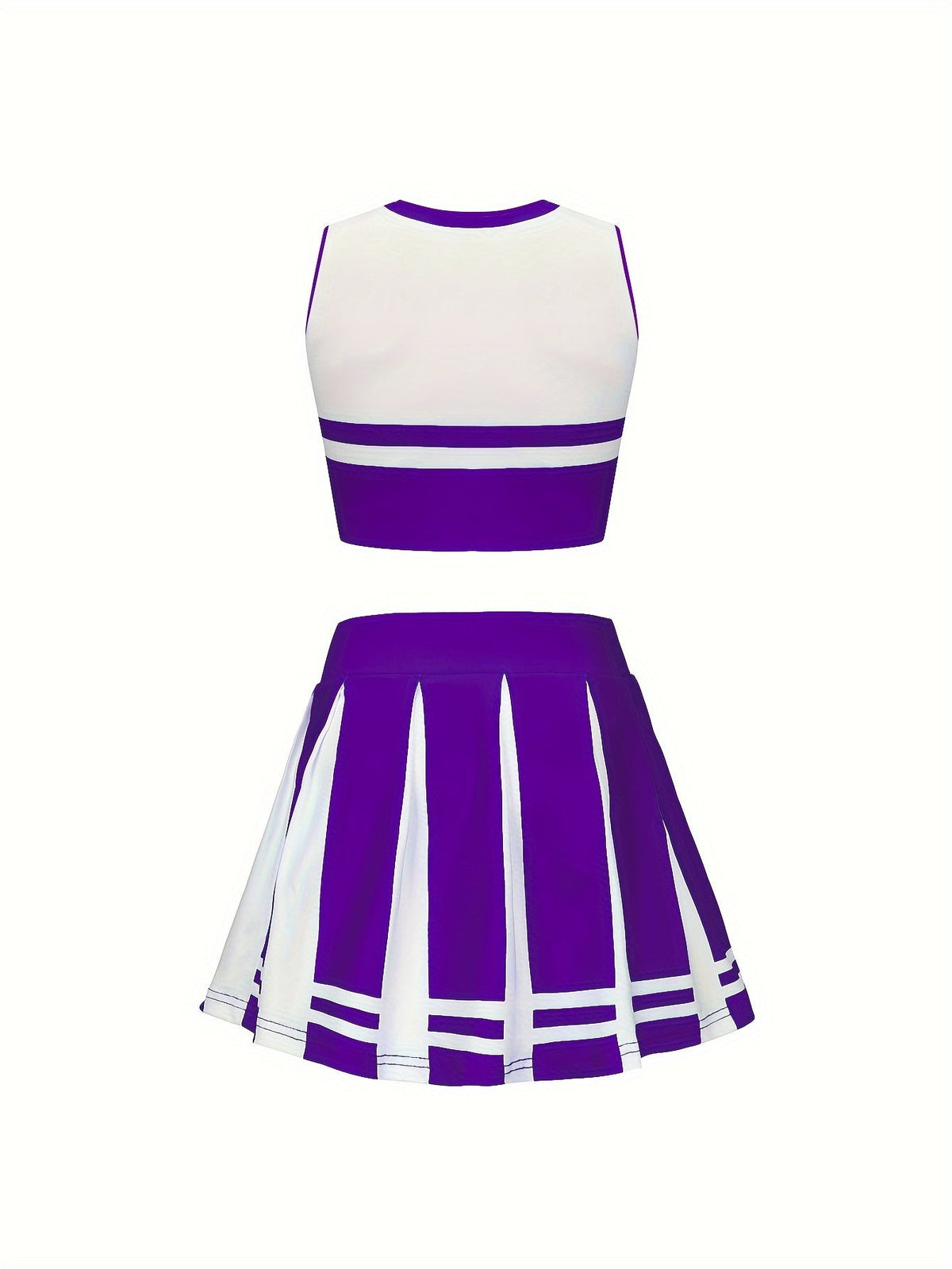 Kids cheerleading set with sleeveless top, skirt and pom-poms for girls