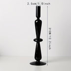 Glass candlestick set minimalist lacquered table decor for romantic dinner