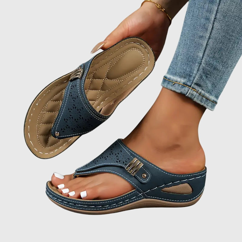 Orthopedic Sandals Women Wedge Sole Arch Support Slip On Comfort