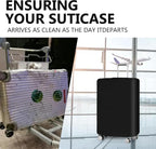 3-piece black stretchable luggage cover set, anti-tear and dustproof, sizes S M L