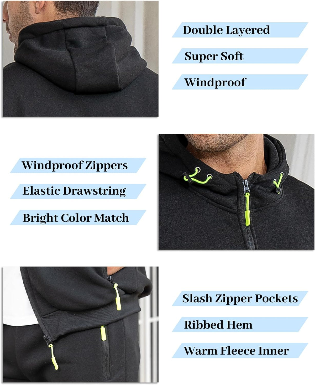 Men's tracksuit set slim fit, lightweight breathable pullover and trousers, casual sporty