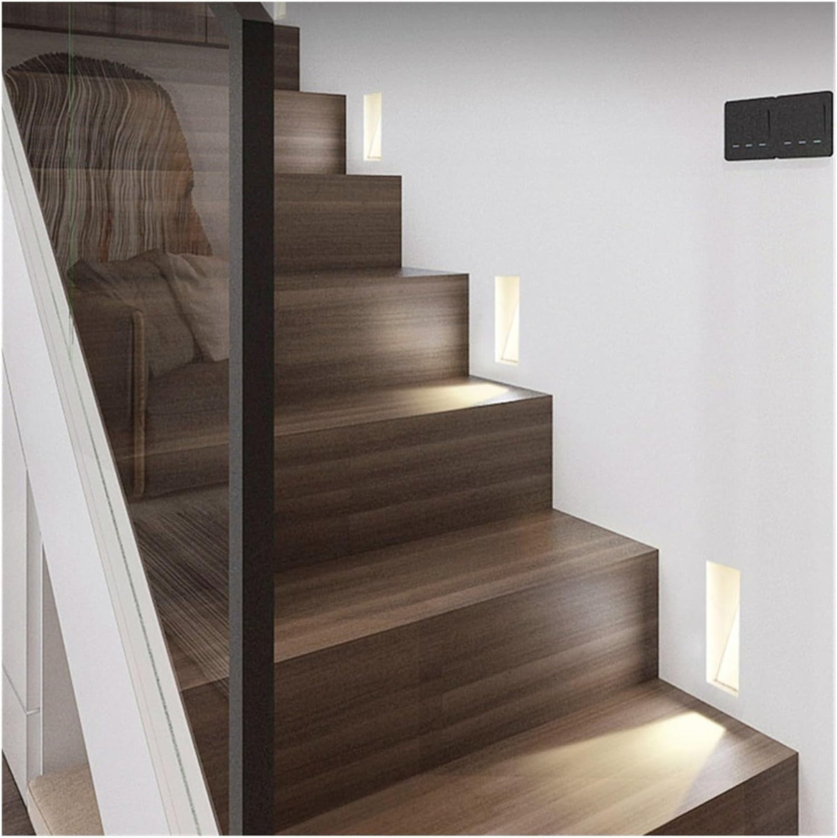 LED wall sconce nordic stair light stainless steel frameless sensor 1-light