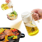 Olive oil sprayer bottle 2-in-1 spray and pour 470mL food-grade glass