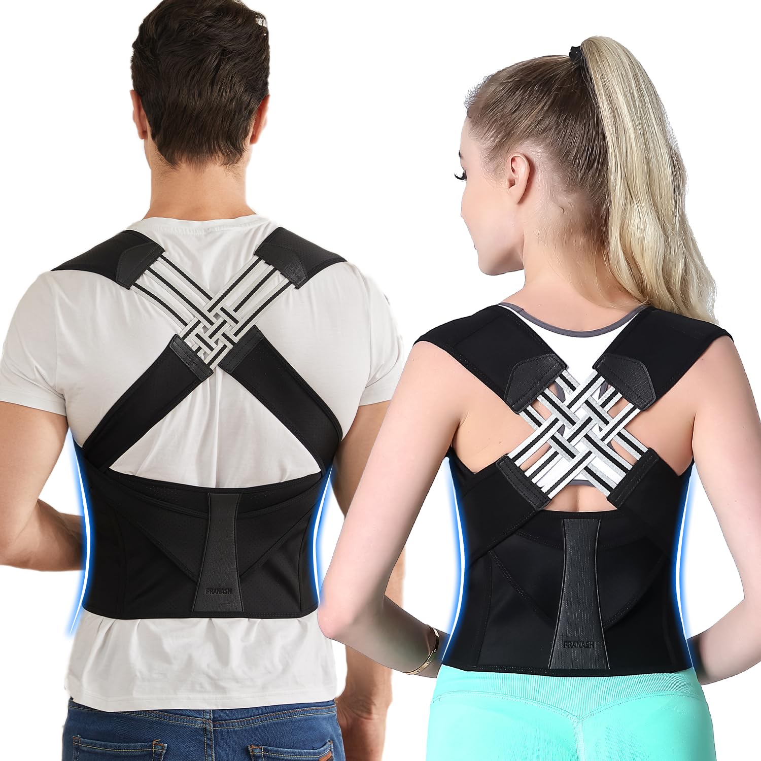 Posture corrector brace adjustable unisex back alignment support S to 2XL