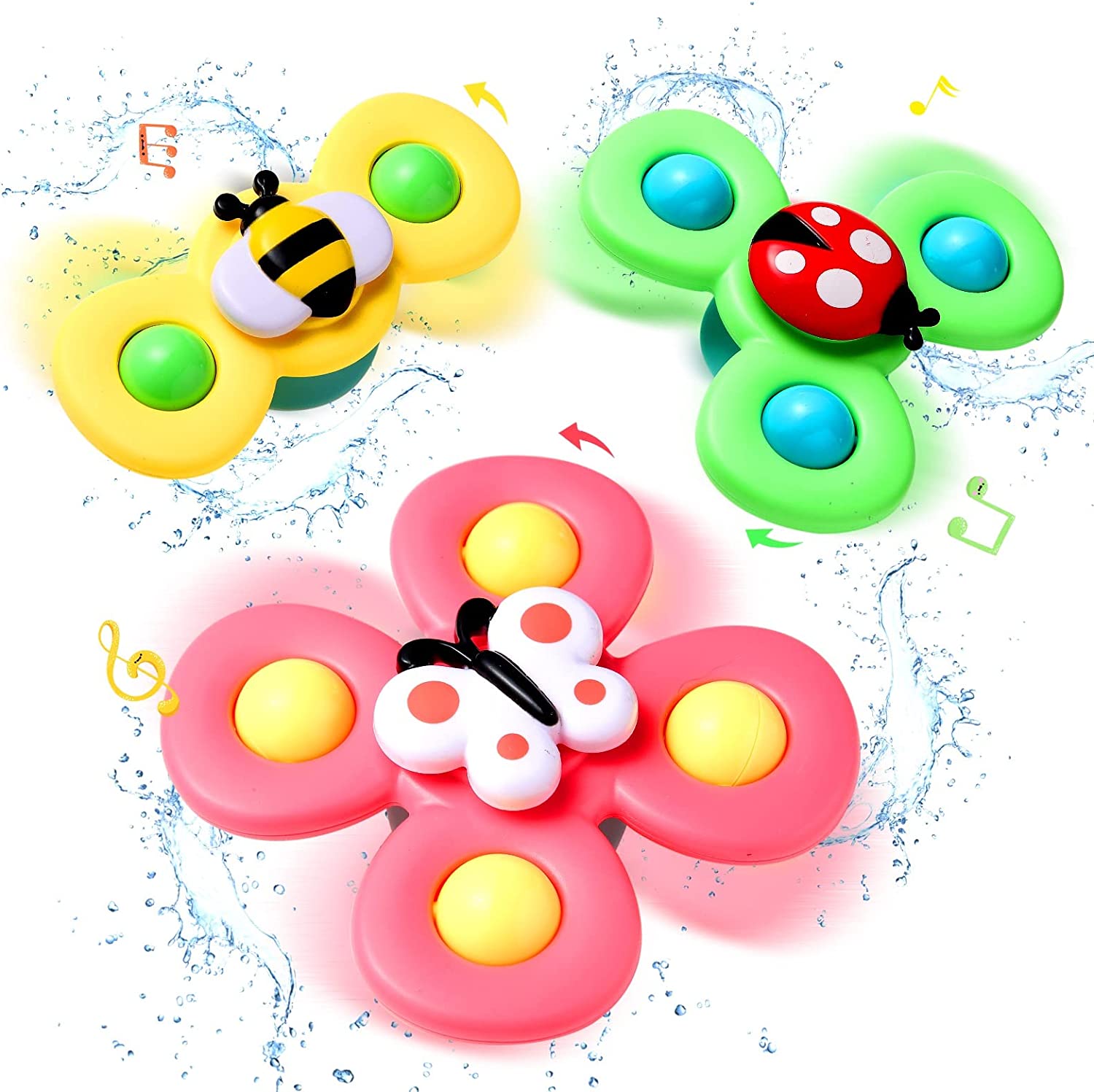 Bath toy spinner for toddlers, BPA-free sensory water play toy, 18x7.5x13cm