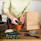 Succulent tool set 12-in-1 stainless steel with linen storage bag for indoor plants