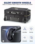 Rolling laptop bag 15.6 inch black, 3 compartments, flight-approved carry-on with wheels