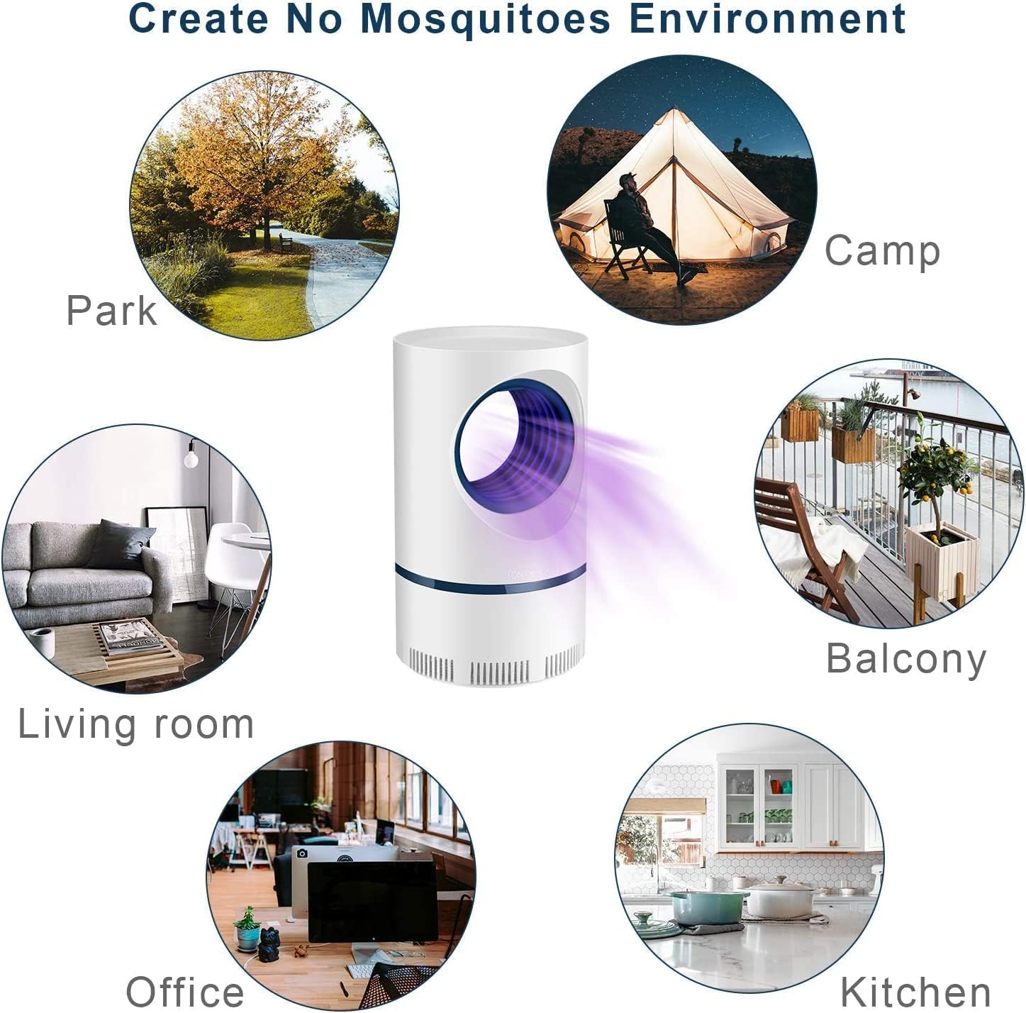 UV mosquito trap 365nm LED indoor outdoor silent fly catcher suction fan