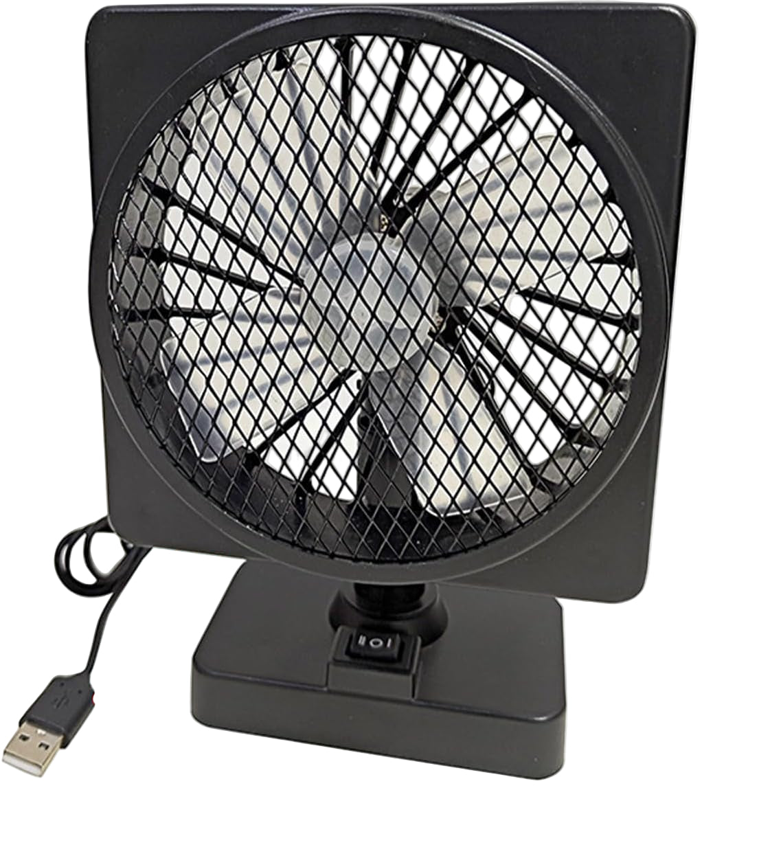Car cooling fan 12V USB with 360° rotation, quiet brushless motor