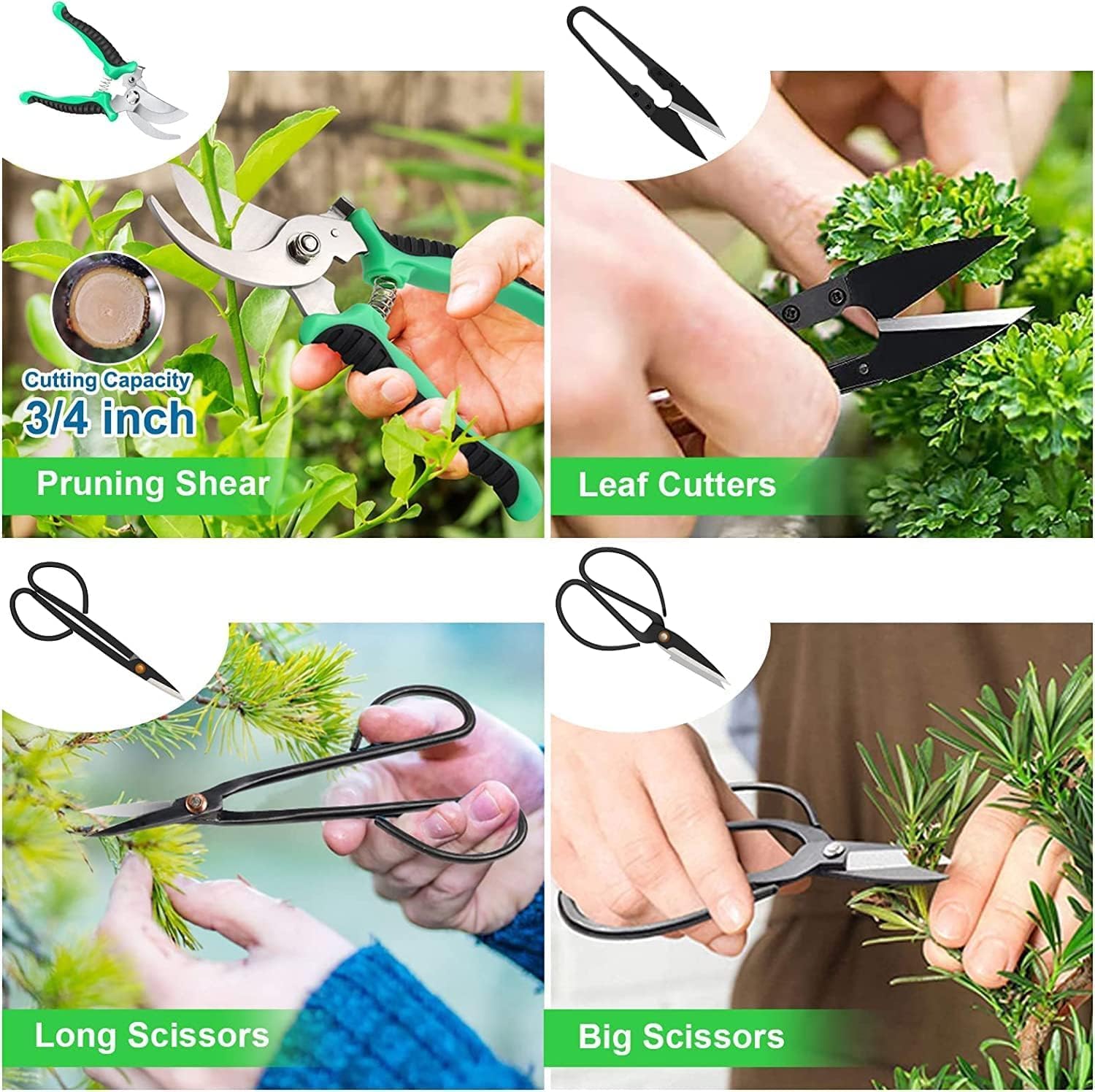 24 Piece Bonsai Tree Care Kit high carbon steel tools with carry bag