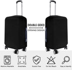 3-piece black stretchable luggage cover set, anti-tear and dustproof, sizes S M L
