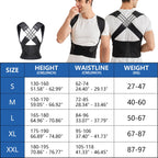 Posture corrector brace adjustable unisex back alignment support S to 2XL