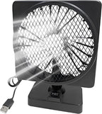 Car cooling fan 12V USB with 360° rotation, quiet brushless motor