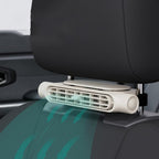 USB car cooling fan with headrest mount, bladeless 3-speed twin pack