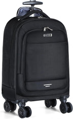 Rolling laptop backpack 30L black with 4 spinner wheels and water-resistant nylon