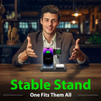 3-in-1 wireless charger stand for iPhone Apple Watch and AirPods fast 18W charging