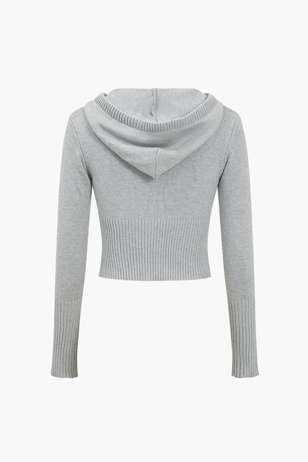 Women 2 piece knit hoodie and flared pants set with side buckle detail