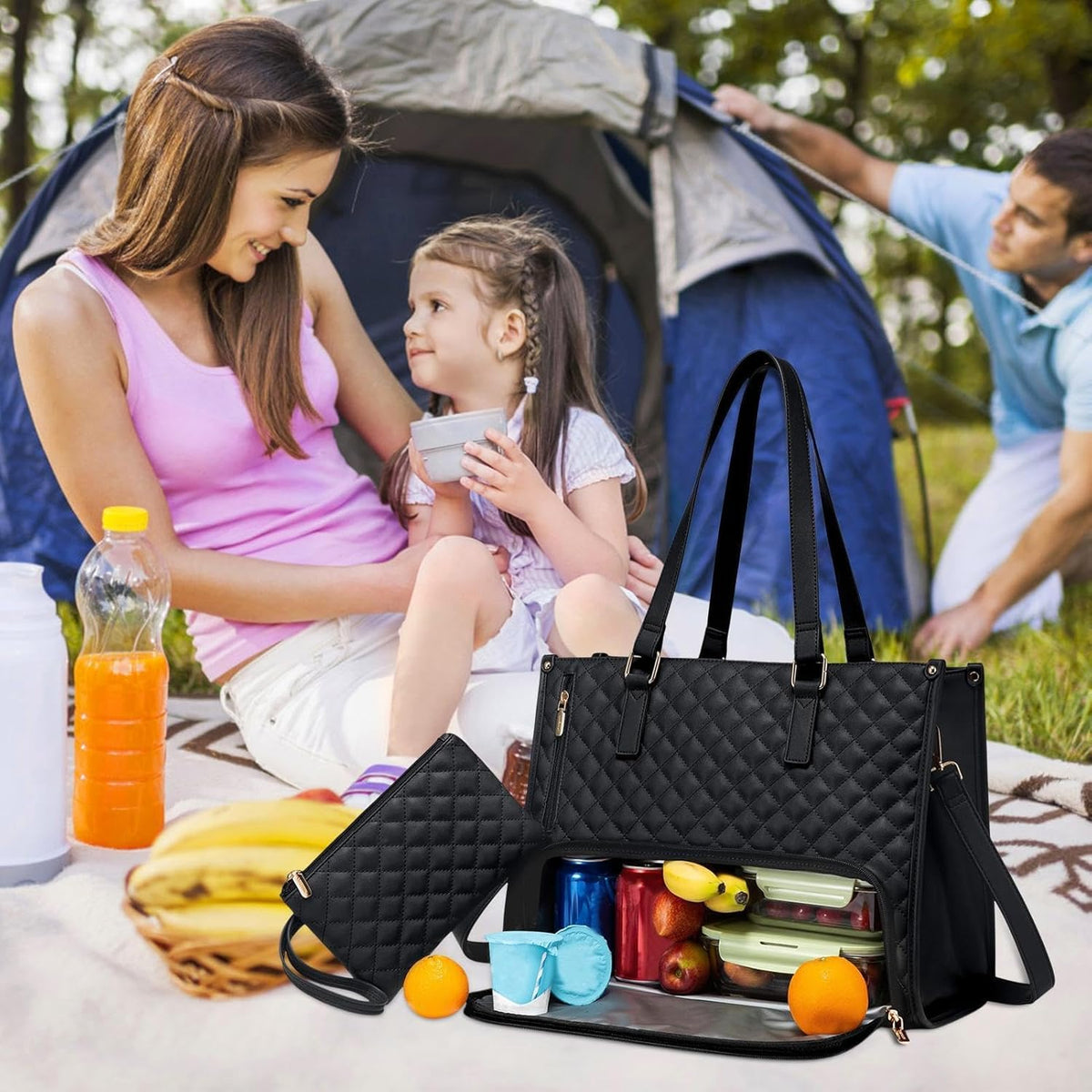 Insulated lunch and laptop bag 2-in-1 leakproof tote for work and travel