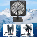 Car cooling fan 12V USB with 360° rotation, quiet brushless motor