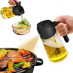 Olive oil sprayer bottle 2-in-1 spray and pour 470mL food-grade glass