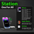 3-in-1 wireless charger stand for iPhone Apple Watch and AirPods fast 18W charging