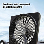 Car cooling fan 12V USB with 360° rotation, quiet brushless motor