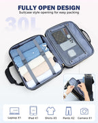 Rolling laptop bag 15.6 inch black, 3 compartments, flight-approved carry-on with wheels